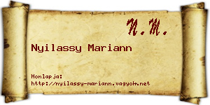 Nyilassy Mariann névjegykártya